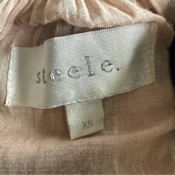 Anthropologie Steele Womens XS Floral Ruffle Peasant Midi Dress Cottagecore Boho - Picture 12 of 15